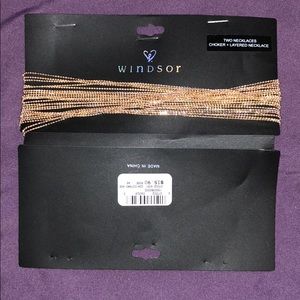 Rose gold layered choker